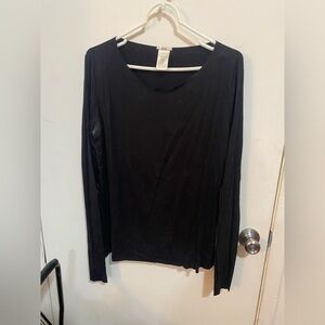 Wolford Black Long Sleeve Scoop Neck Top